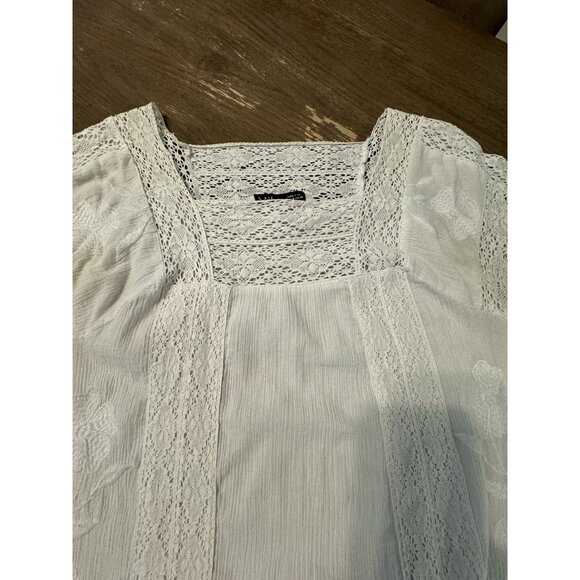 Zara Women white Embroidered Lace India Small Maxi Dress Boho Cottage Romance - Picture 14 of 14